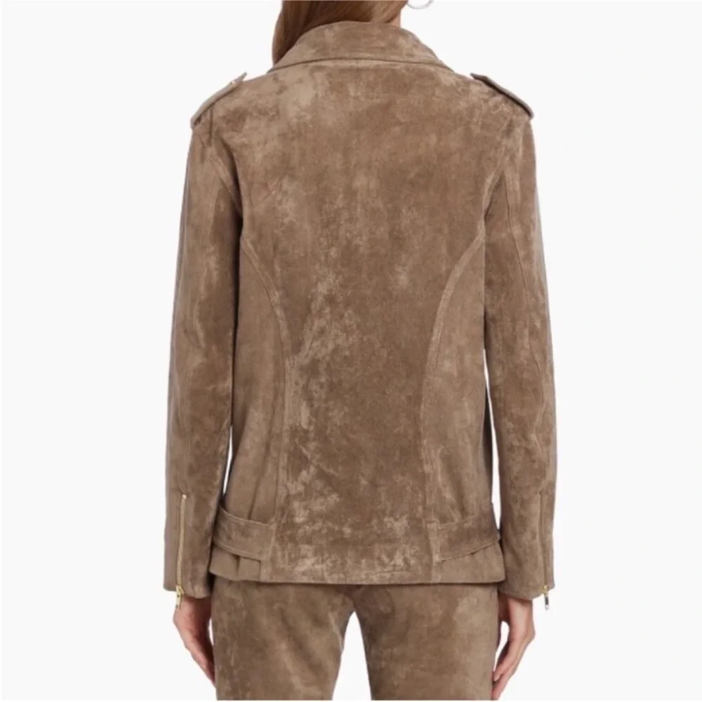 NWT Amanda Uprichard Suede Taupe Jacket Size Medium - Picture 3 of 7